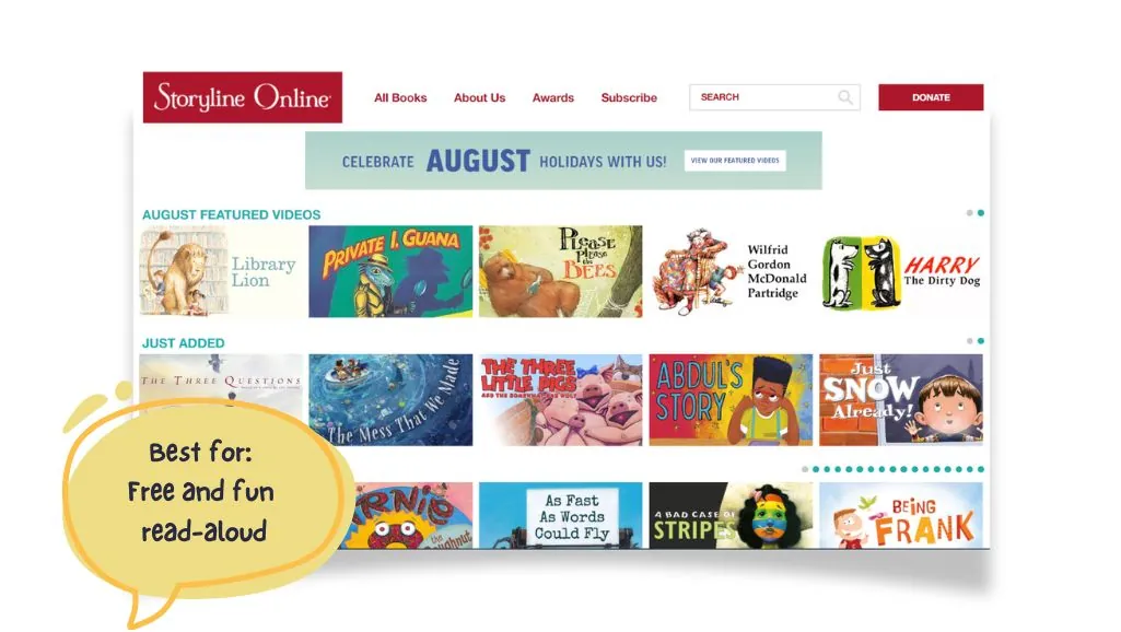 Storyline Online. For free and fun read-aloud