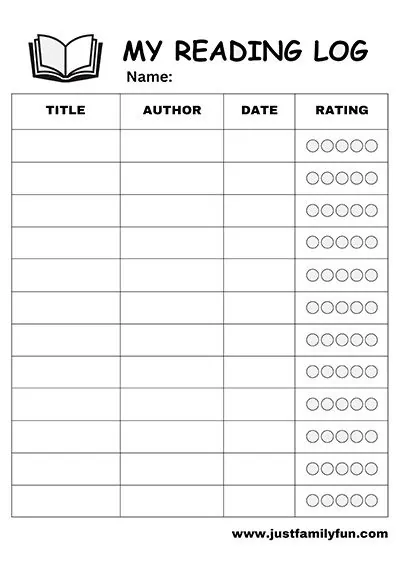 Reading Log with Book Reviews