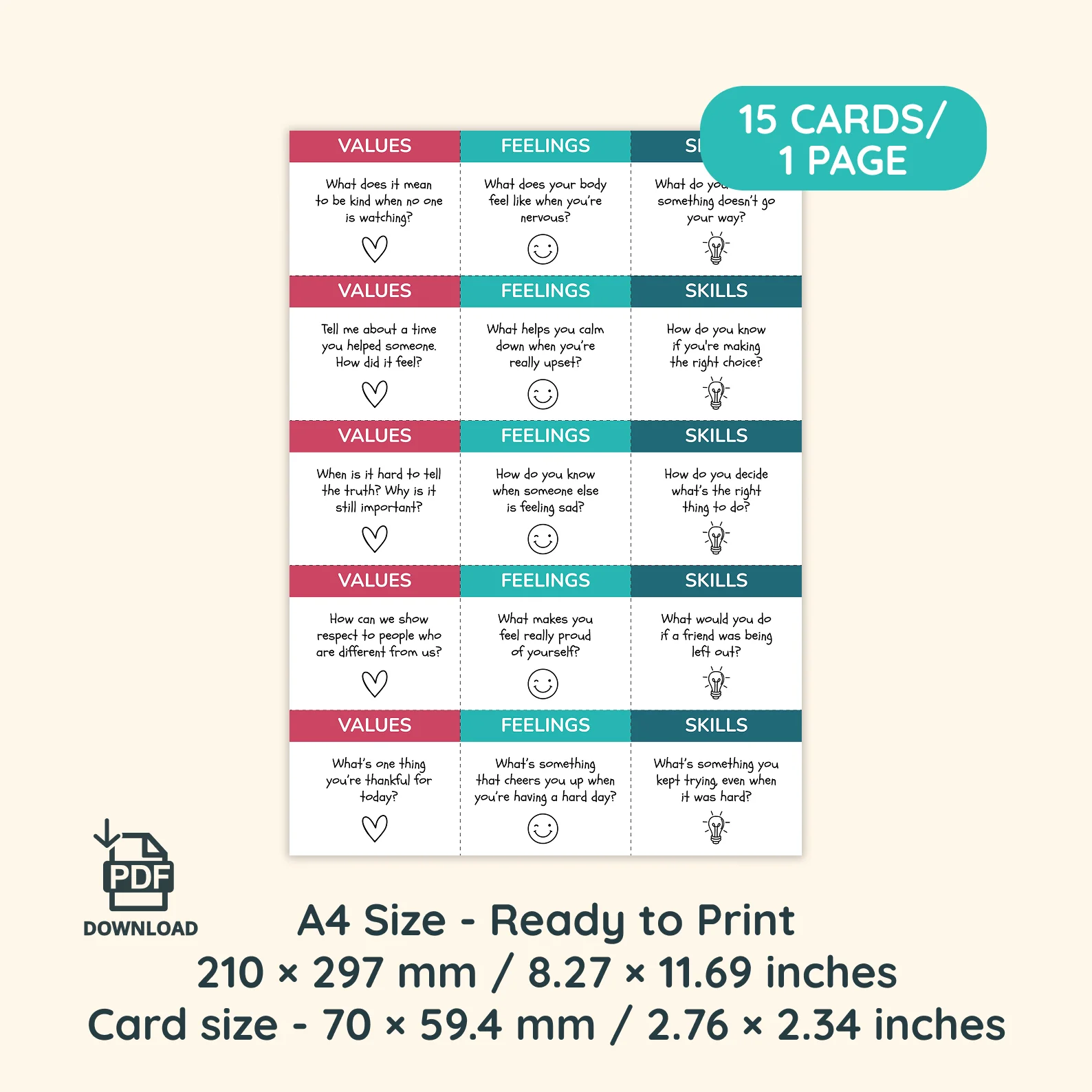 Printable Conversation Cards for Kids ‘Let’s Talk Superpowers’