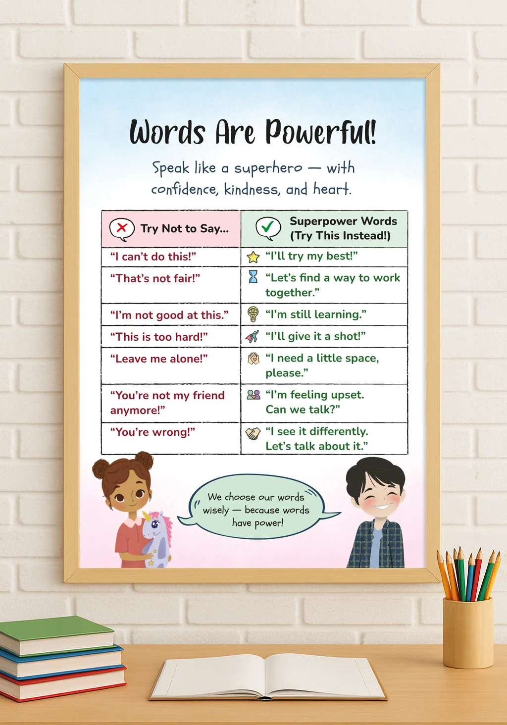 Words Are Powerful Poster Printable