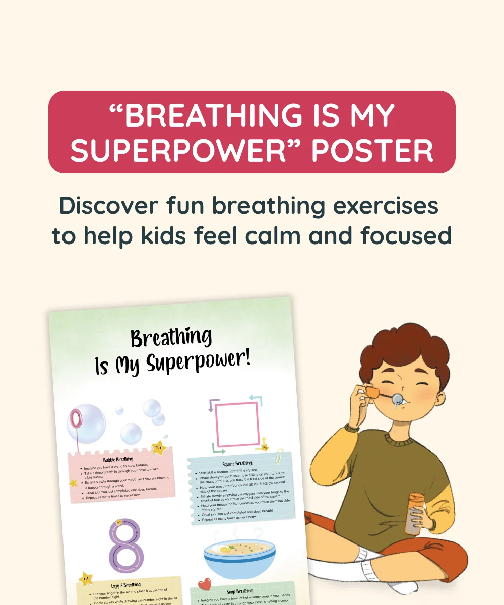 Printable Calming Poster ‘Breathing Is My Superpower’