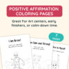 Positive Affirmation Coloring Pages for Kids