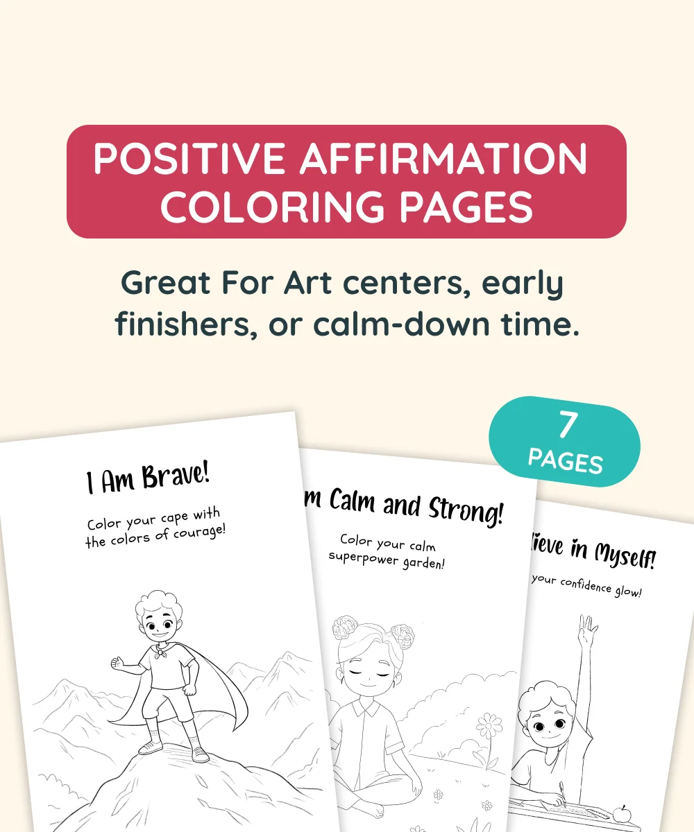 Positive Affirmation Coloring Pages for Kids