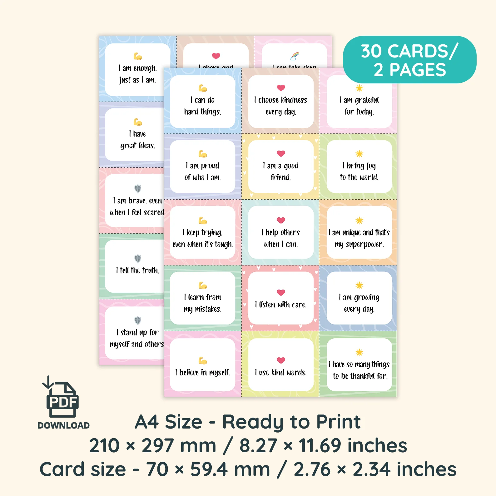 Superpower Affirmation Cards for Kids