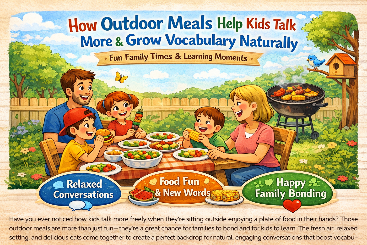 Using Outdoor Meals to Spark Conversation and Vocabulary Growth